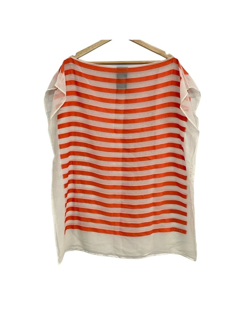 Gucci Short Sleeve Top White Orange Border